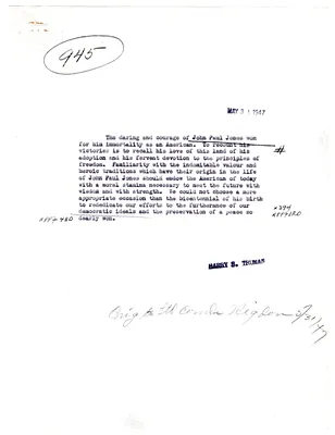 Correspondence re Bicentennial of John Paul Jones, with Attachments