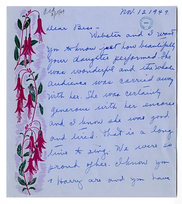 Letter from Carrie to Bess W. Truman