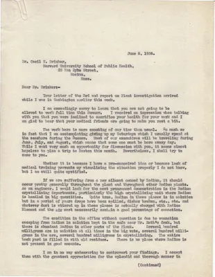Letters Sent to Dr. Francis D. Donoglue, June 6, 1924