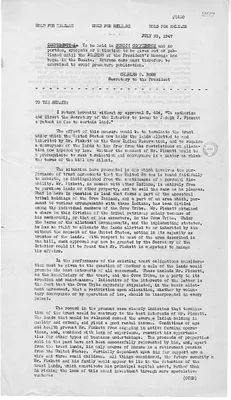 Press Release, Veto Message from President Harry S. Truman to the United States Senate
