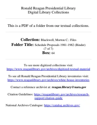 Schedule Proposals 1981-1982 (Binder) (7 of 7)