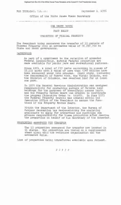 Fact sheet - Transfers of Federal Property