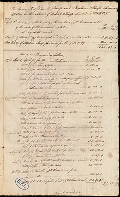 Account of Sarah and Stephen Sharp, administrator on the estate of Robert Sharp