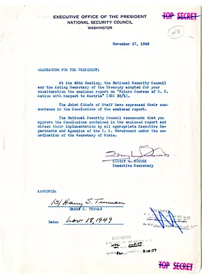 Memorandum from Sidney Souers to President Harry S. Truman