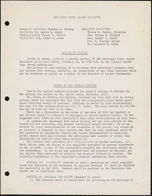 LCRC General Meeting Report, November 1963