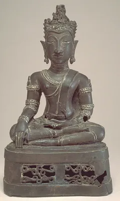 Seated Crowned Buddha in ""Maravijaya""