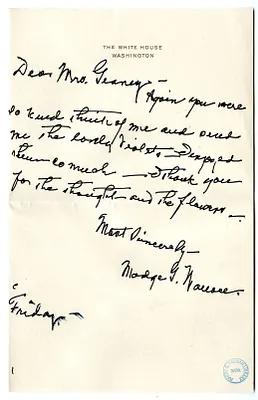 Letter from Madge Gates Wallace to Victoria Geaney