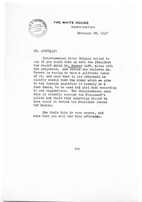 Memorandum from Roma Klar to Matthew Connelly