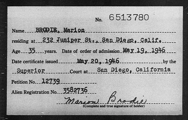 Brodie, Marion - 1946