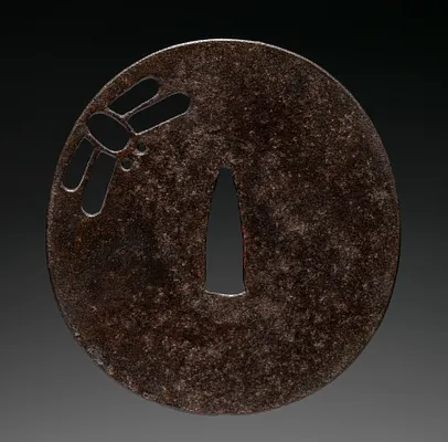 Sword Guard (Tsuba) with Dragonfly