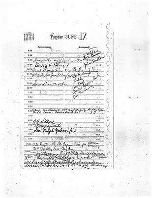 Lyndon Johnson's 1958 Desk Diary, beginning 6/17/1958
