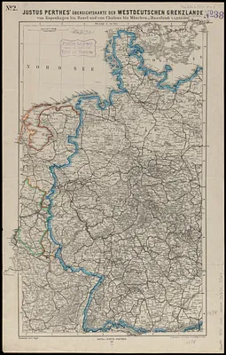 Justus Perthes' übersichtskarte der Westdeutschen grenzlande von Kopenhagen bis Basel und von Chalons bis München