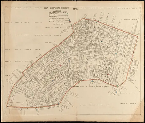 Fire insurance district atlas showing the fire insurance districts of the city of Boston