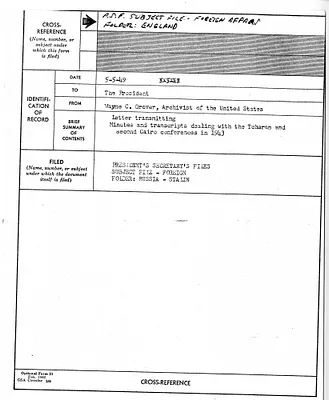 Cross Reference Memorandum