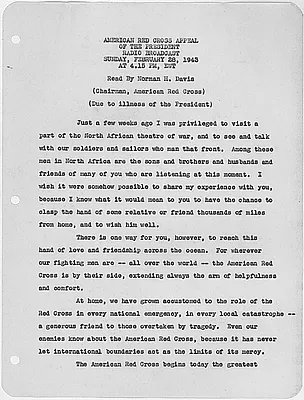 American Red Cross Appeal, Radio Broadcast