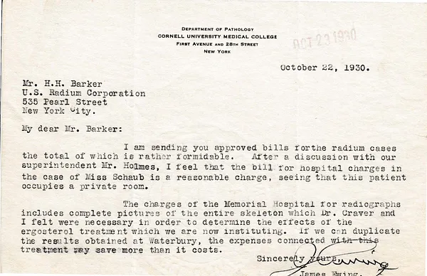 Letters Received to H.H. Barker, October 22, 1930