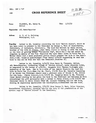 Cross Reference Memorandum