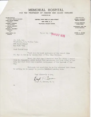Letters Received to C.B. Lee, March 25, 1939