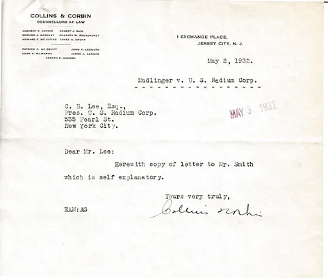 Letters Received to C.B. Lee, May 2, 1932