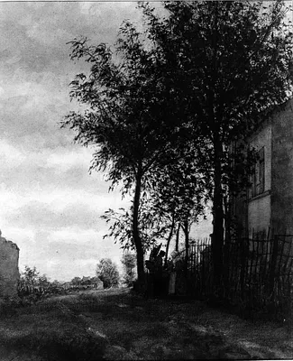 Two Figures beside a Country Road