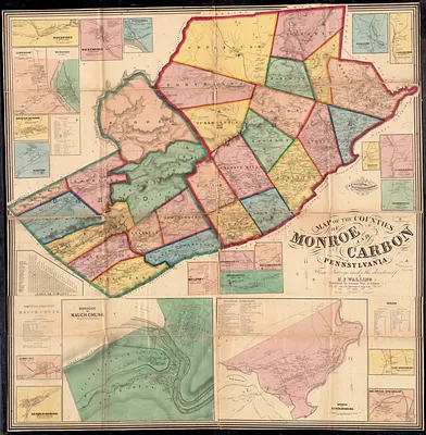 Map of the counties of Monroe and Carbon, Pennsylvania