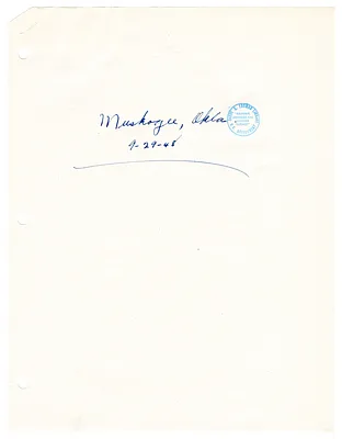 Reading Copy, Speech of President Harry S. Truman, Muskogee, Oklahoma