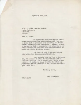 Letters Sent to Dr. R.B. Moore, September 20, 1928