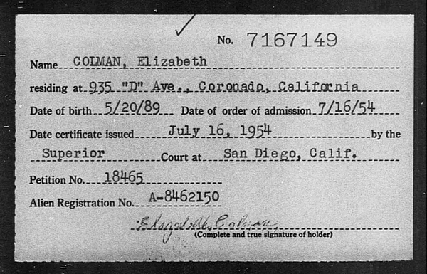 Colman, Elizabeth - 1954