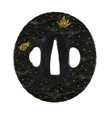 Tsuba with Dragon and Jewel