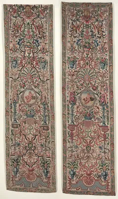 Pair of Needlework Bed Hangings
