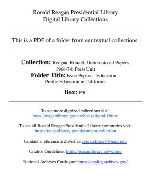 Issue Papers - Education - Public Education in California