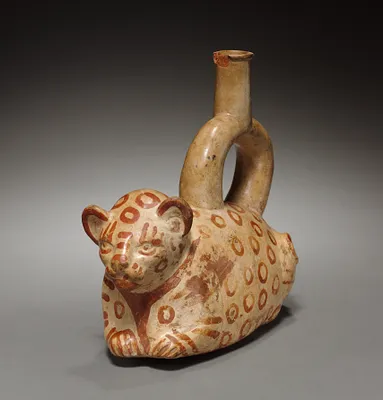 Stirrup Spouted Vessel of Feline Form