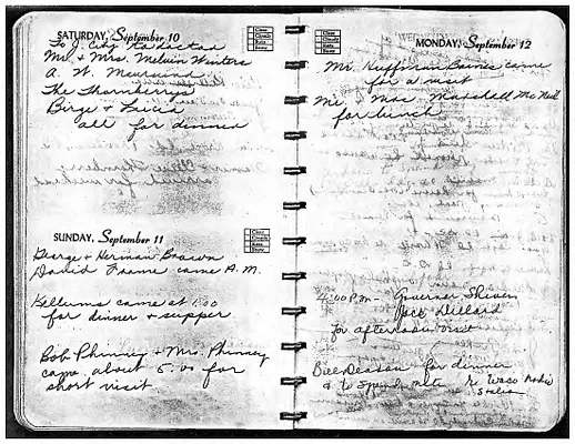 Lyndon Johnson's 1955 Desk Diary II, beginning 9/10/1955