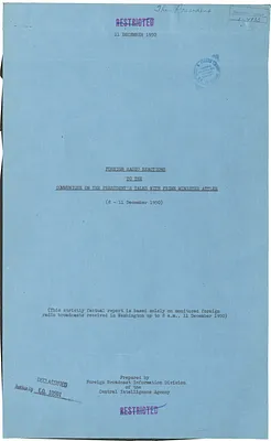 Report, Foreign Radio Reactions to the Communique on the President's Talks with Prime Minister Attlee