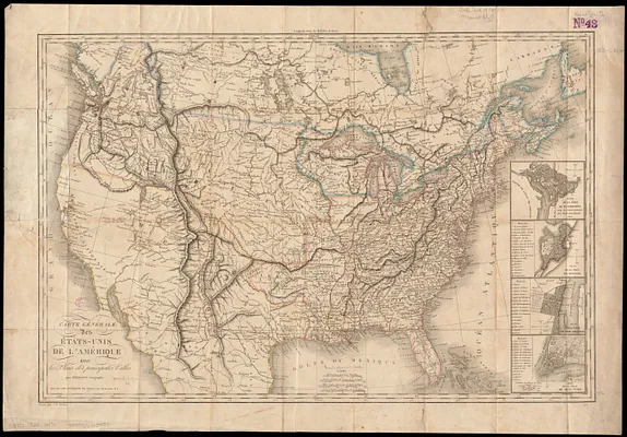 Carte générale des États-Unis de l'Amérique avec les plans des principales villes