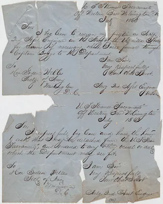 Letter of resignation from the Navy