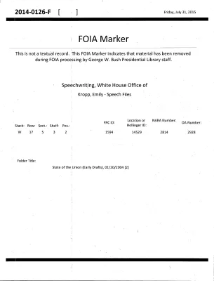 State of the Union (Early Drafts), 01/20/2004 [2]