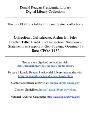 Iran/Arms Transaction: Notebook - Statements in Support of Geo-Strategic Opening (3)