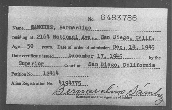 Sanchez, Bernardino - 1945