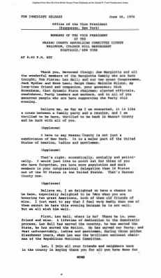 Remarks of the Vice President at the Nassau County Republican Committee Dinner [Speeches by Others]