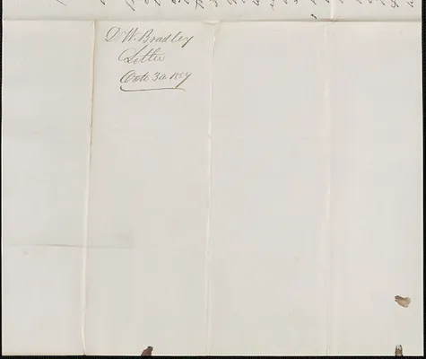D. M. Bradley to W. A. Harrington, 30 October 1857