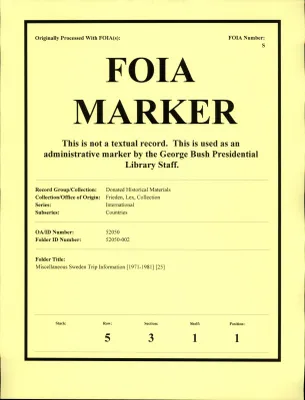 Miscellaneous Sweden Trip Information [1971-1981] [25]