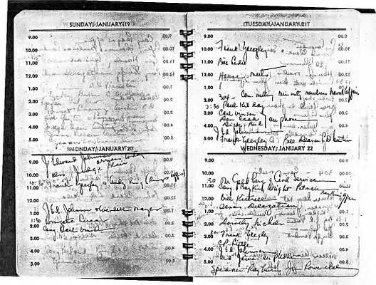 Lyndon Johnson's 1947 Desk Diary, beginning 1/19/1947