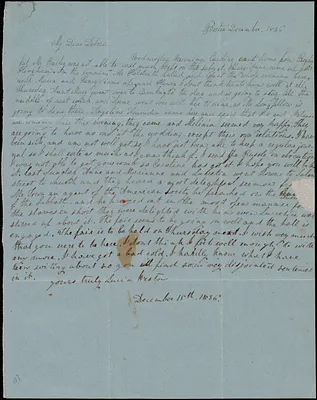 Letter from Lucia Weston, Boston, [Mass.], to Debora Weston, December 15th, 1836