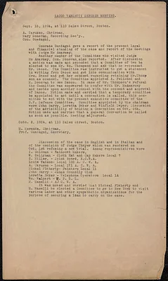 Meeting minutes, Sacco Vanzetti Defense Committee, September 15, 1924 - September 6, 1927