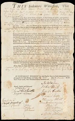 Ann Trainhorne [Trainhorn] indentured to apprentice with William W Stevens of Charlestown, 2 November 1790