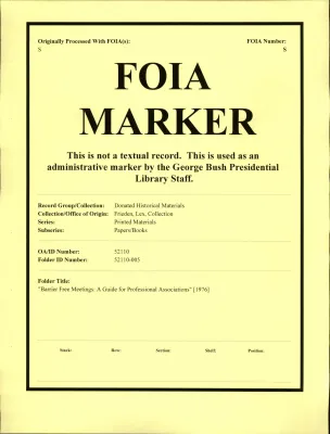 "Barrier Free Meetings: A Guide for Professional Associations" [1976]