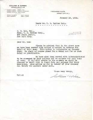 Letters Received to C.B. Lee, January 19, 1932