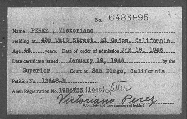 Perez, Victoriano - 1946