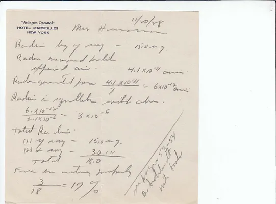 Lab Results, November 20, 1928